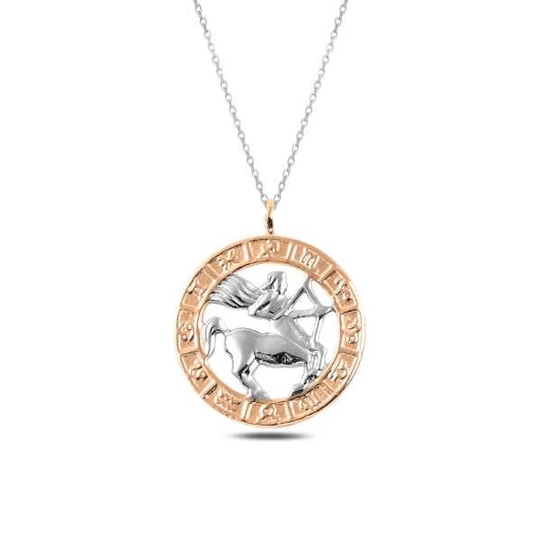 925 Ayar Gümüş Rose Yay Burcu Kadın Gümüş Kolye ürün görseli 1