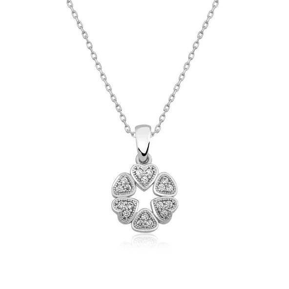 925 Ayar Gümüş Kalp Çemberi Kadın Gümüş Kolye ürün görseli 1