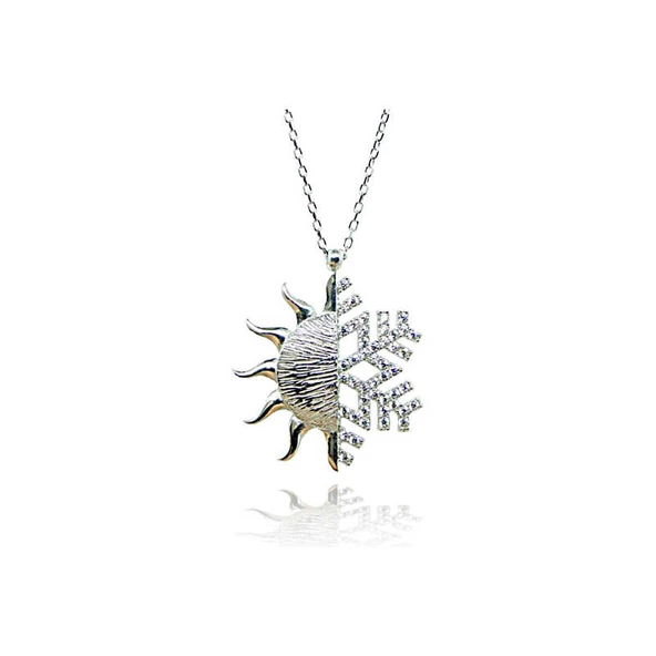 925 Ayar Gümüş Güneş Kartanesi Kadın Gümüş Kolye ürün görseli 1