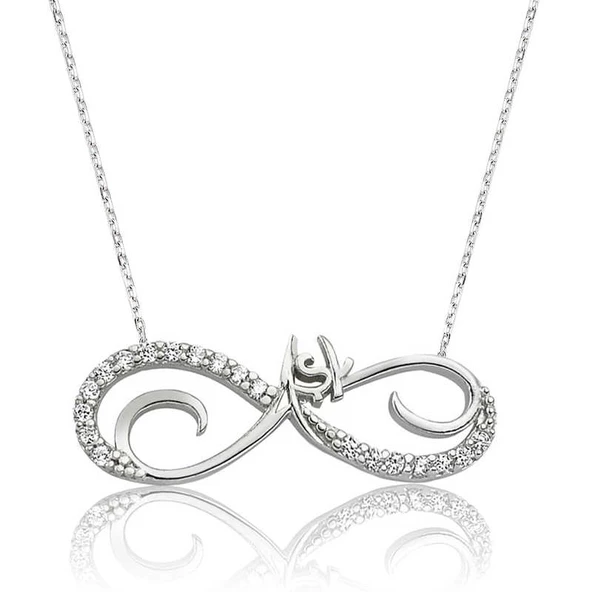925 Ayar Gümüş Sonsuz Aşk Kadın Gümüş Kolye ürün görseli 1