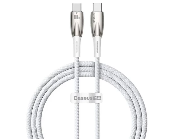 Baseus Yıldırım Şarj 1Mt 100W Akıllı Şarj Type-C Şarj Kablosu İpad Macbook Şarj 480 Mbps Veri Aktarım - 12