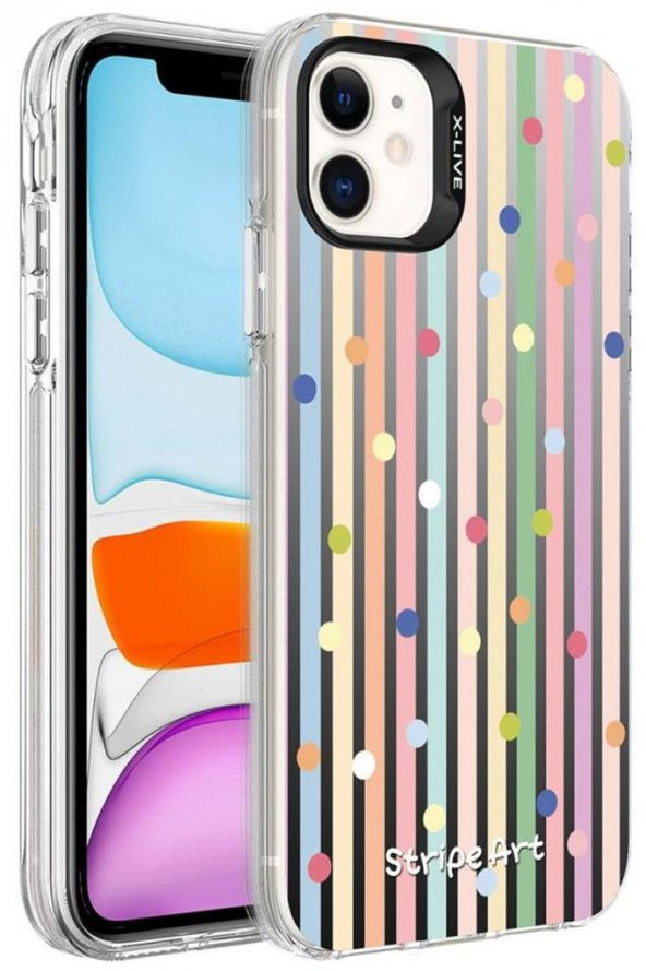 Apple iPhone 12 Kılıf Desenli Silver Lüx Sert Kapak