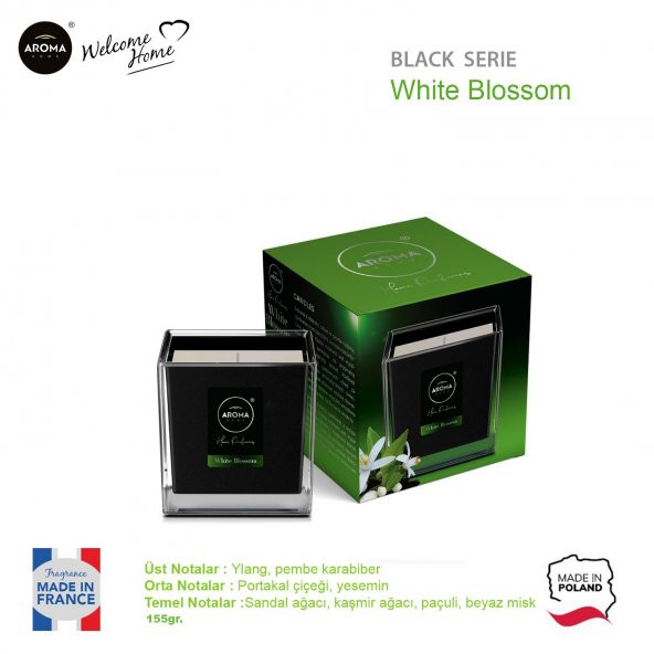 Aroma Home Black Series Kokulu Mum White Blossom  155gr. - 2