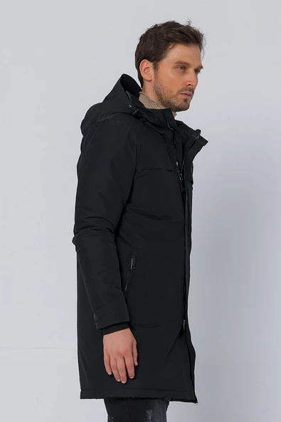 Erkek Regular Fit Nefes Alır Kumaş Dikişsiz Kısımlar İçi Silikon Micro Elyaflı Kışlık Klasik Mont - 5