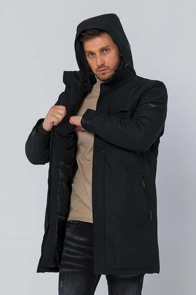 Erkek Regular Fit Nefes Alır Kumaş Dikişsiz Kısımlar İçi Silikon Micro Elyaflı Kışlık Klasik Mont - 6