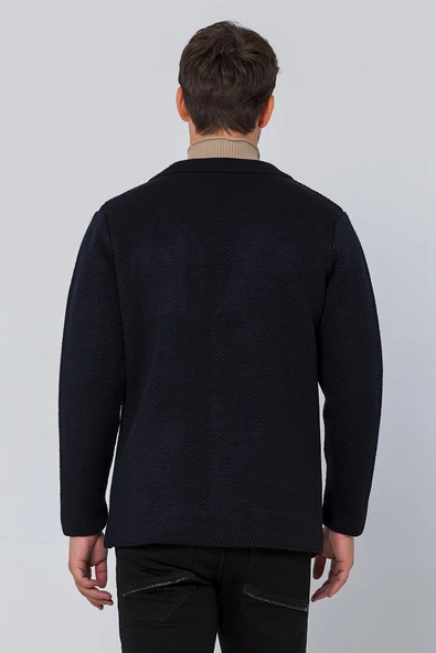 CEKMON Erkek Regular Fit Çok Cepli Düğmeli Astarsız Örme Blazer Rahat Ceket - 12