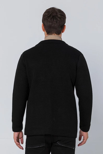 CEKMON Erkek Regular Fit Çok Cepli Düğmeli Astarsız Örme Blazer Rahat Ceket - 5