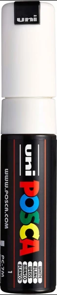 Uniball Posca 4.5-5.5mm Yuvarlak Uçlu Poster Markörü Beyaz / PC7M ürün görseli