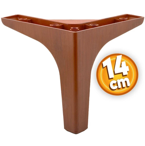 Sedef 6'lı Set Mobilya Tv Ünitesi Koltuk Kanepe Destek Ayağı 14 Cm Ahşap Desenli Baza Ayakları - 4