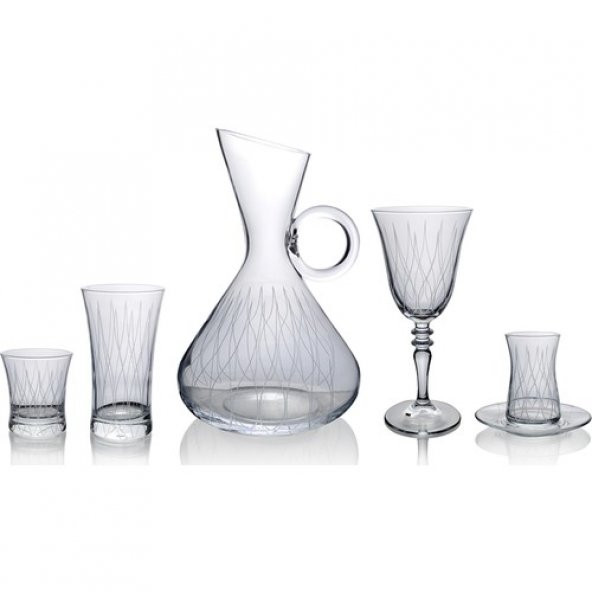 Kcd Cam Dekor Di̇zayn Panora Sade 61 Parça Su Takımı ürün görseli 1