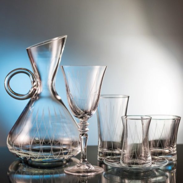 Kcd Cam Dekor Di̇zayn Panora Sade 61 Parça Su Takımı - Resim 2