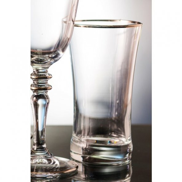 Kcd Soprano Platin Kesme El Dekor Yaldızlı 6 Adet Desenli Su ve Meşrubat Bardak Takımı ürün görseli