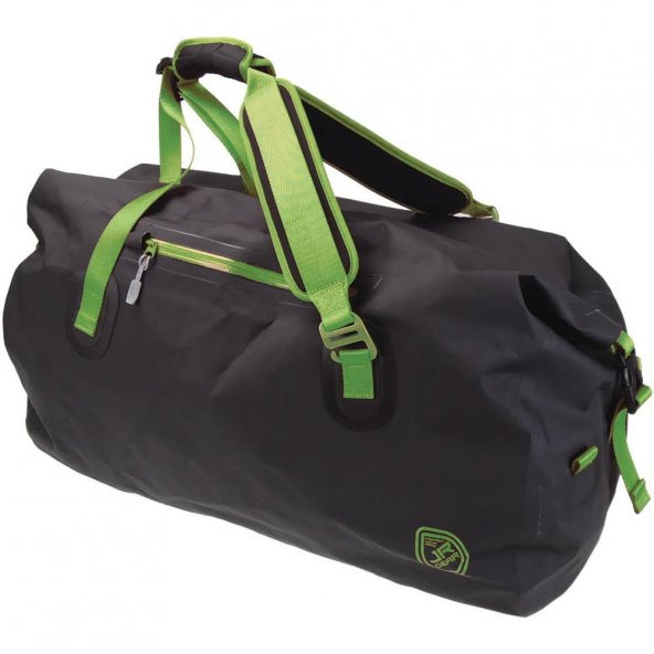 Jr Gear Roll Top Vinyl Duffel Su Geçirmez Spor Çanta 100 Litre-SİYAH-YEŞİL - Resim 2