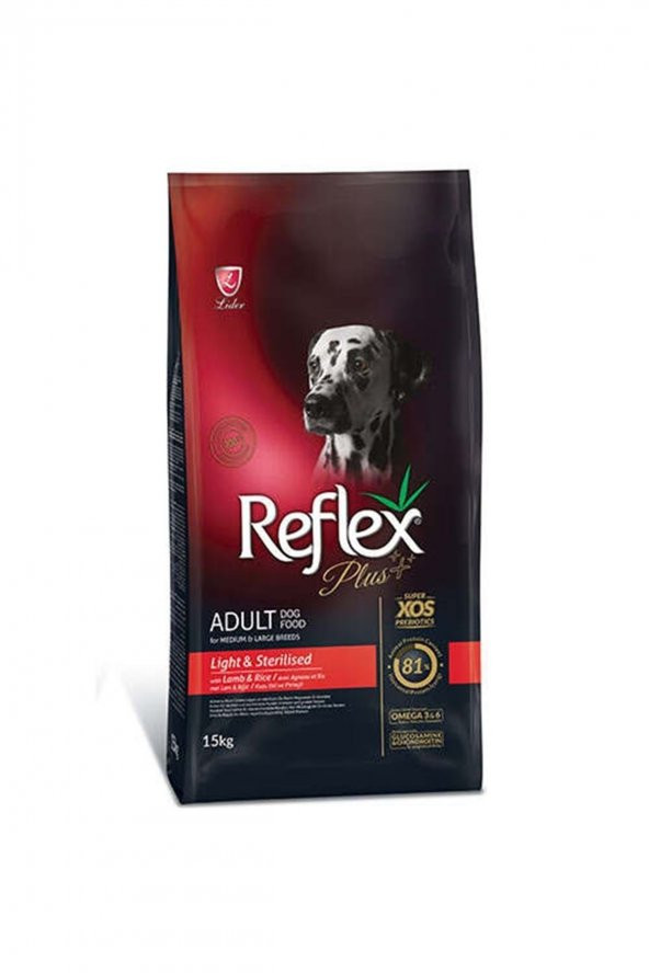 Reflex Plus Light Sterilised Kuzu Etli Kısırlaştırılmış Köpek Maması 15 Kg