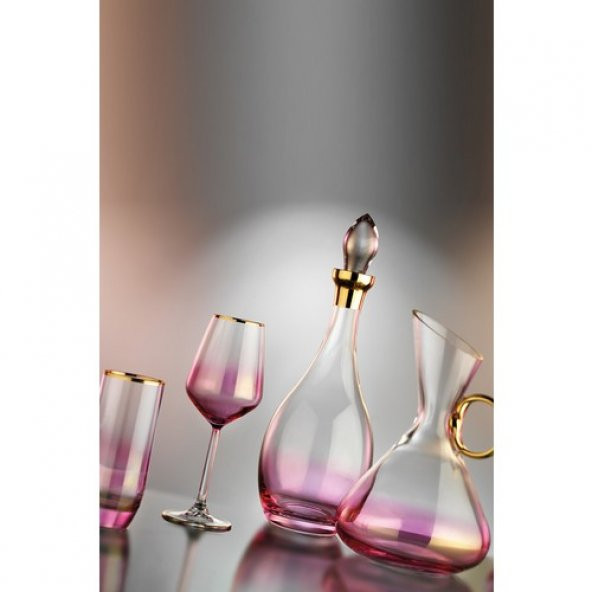 Kcd Bolero Pembe 31 Parça Cam Sofra Sunum Çeyiz Seti Su Bardak Takımı Kesme El Dekor Pembe ürün görseli 1