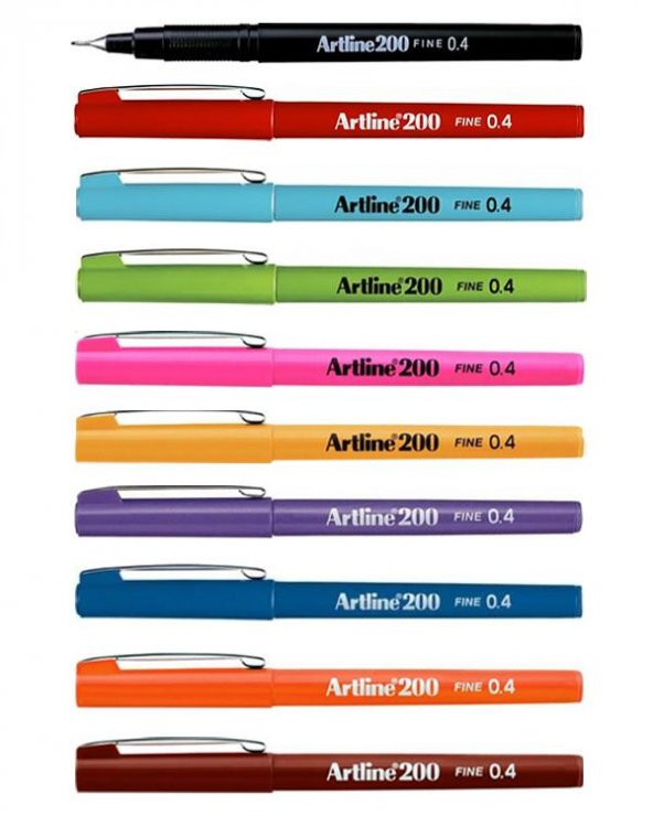 Artline 200 Fine 0.4mm İnce Uçlu Yazı ve Çizim Kalemi 10lu Set