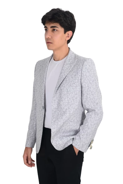 Cengiz İnler Kırçıllı Kumaş Slim Fit Erkek Ceket - 2