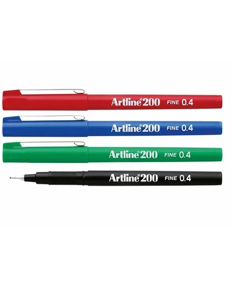Artline 200 Fine 04 mm İnce Uçlu Yazı ve Çizim Kalemi 4lü Set