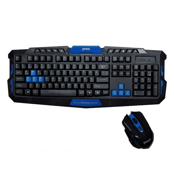 Preo Km033 Gaming Kablosuz Oyuncu Klavye Mouse Set