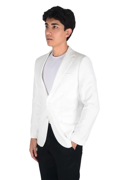 Cengiz İnler Armür Desen Slim Fit Erkek Ceket - 3