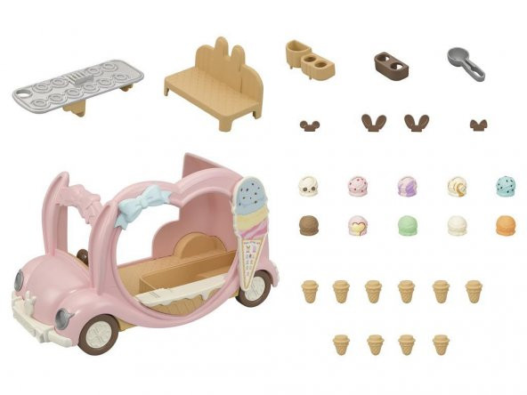 Sylvanian Families Dondurma Kamyonu 5651,Dondurma Arabası Oyun Seti