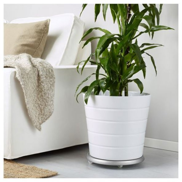 Tekerlekli Saksı Altı MeridyenDukkan 31 cm Galvanizli Saksılık Altı Pratik - Resim 2