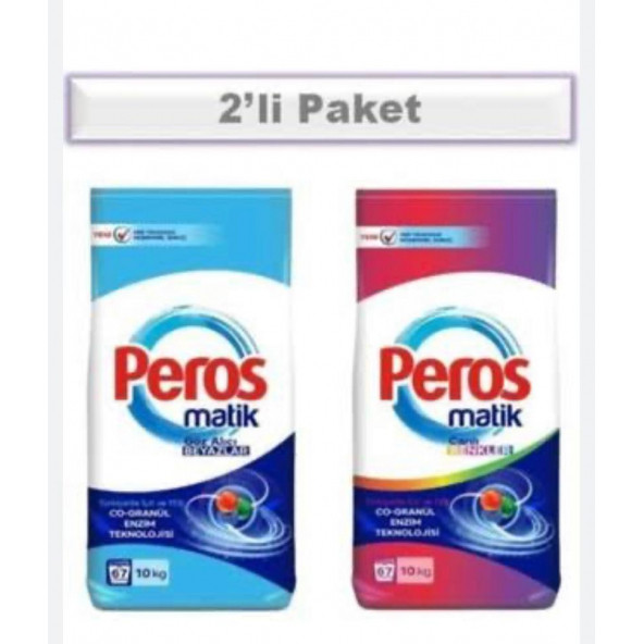 PEROS MATİK 10 KG rekli ve beyaz 2 adet