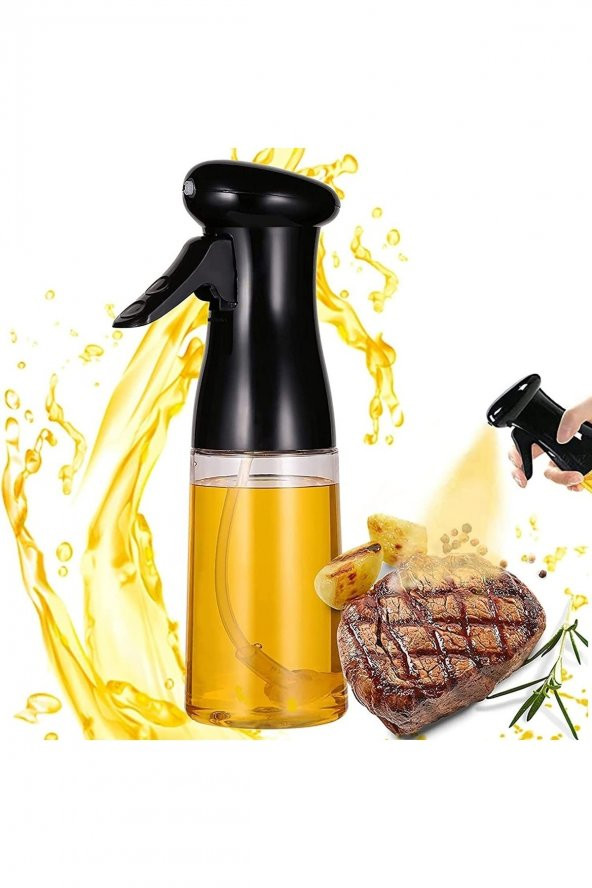 Air Fryer Yağlık Cam Sprey Yağdanlık Mist Püskürtücü 1 Adet Siyah