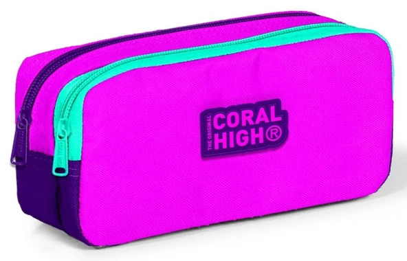 Coral High Pembe Mor Çanta Kalemlik Seti - Resim 4