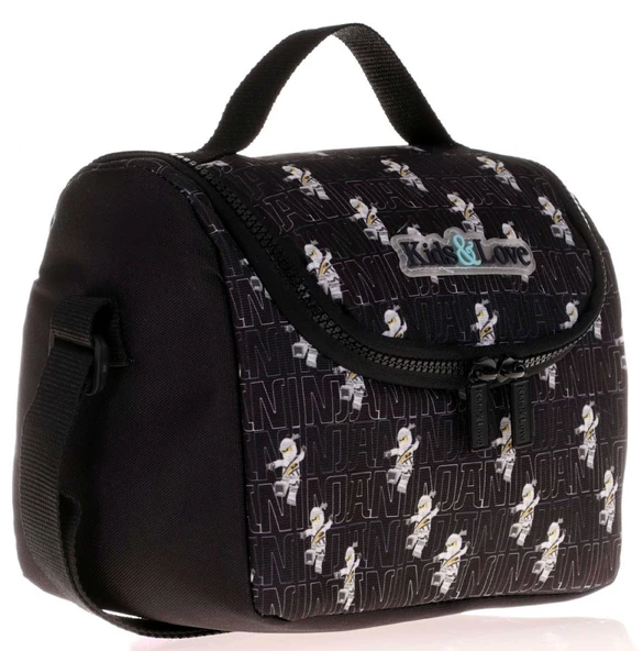 Kaukko Siyah Ninja Isı Yalıtımlı Beslenme Çantası ve Kalemlik Seti - Erkek Çocuk - Resim 2