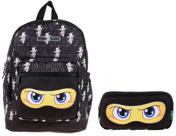 Kaukko Kids&Love Sarı Siyah Ninja İlkokul Çanta ve Kalemlik Seti - Erkek Çocuk ürün görseli