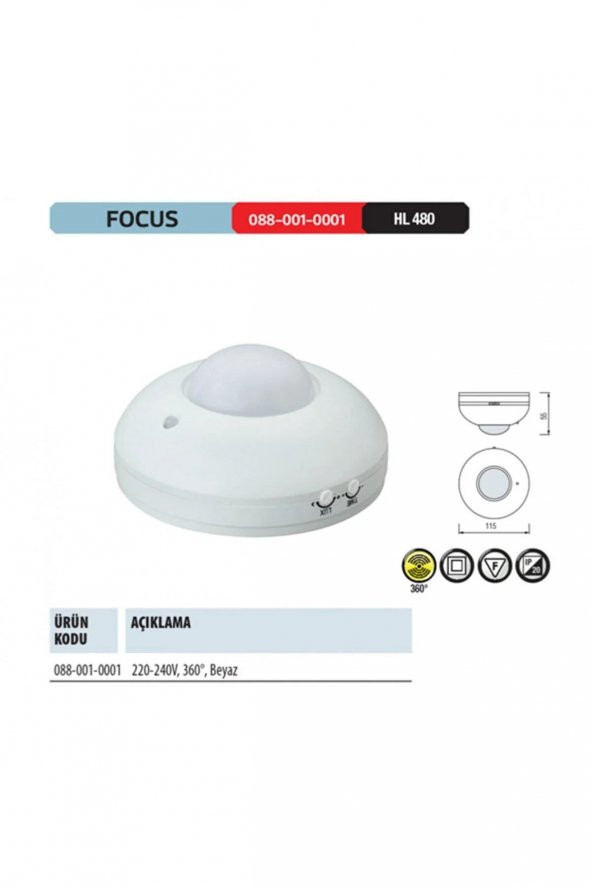 Horoz Elektric Focus Sıva Üstü 360 Radar Sensör - 2