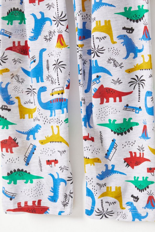Dinozor Desenli Göz Bantlı Erkek Çocuk Pijama Takımı 16327 - 4