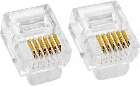 6P/6C RJ12 Telefon Plug - 100 Adet