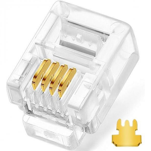 6P/4C RJ11 Telefon Plug - 100 Adet - 1