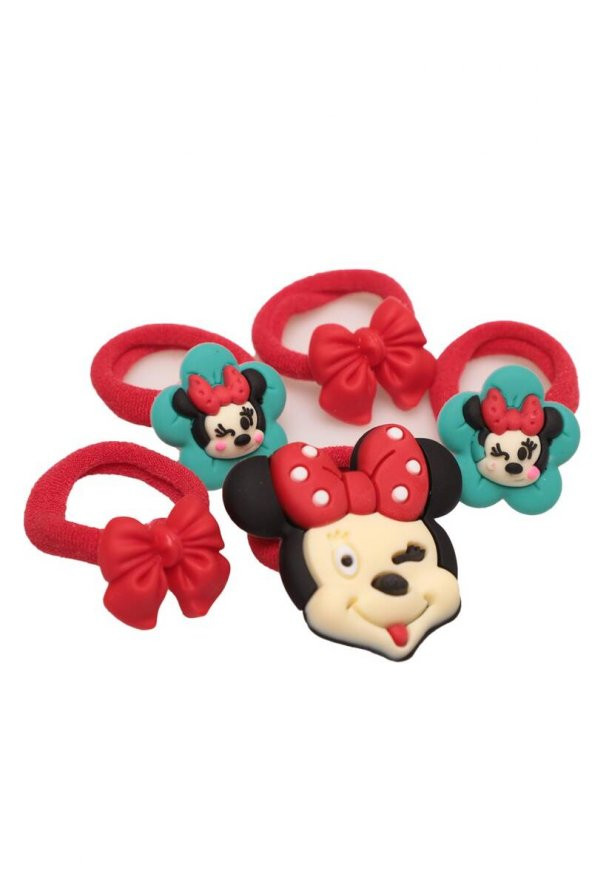 Kız Çocuk Mickey Mouse Lastik Toka 5 li
