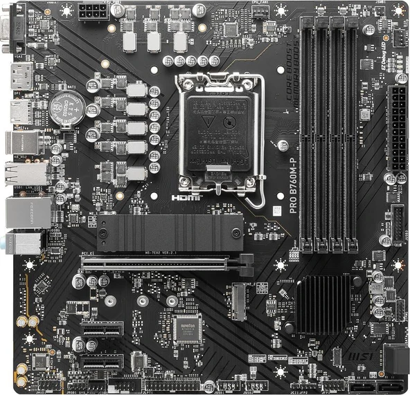 MSI PRO B760M-P DDR5 6800MHz(OC) M.2 HDMI mATX 1700p - 2
