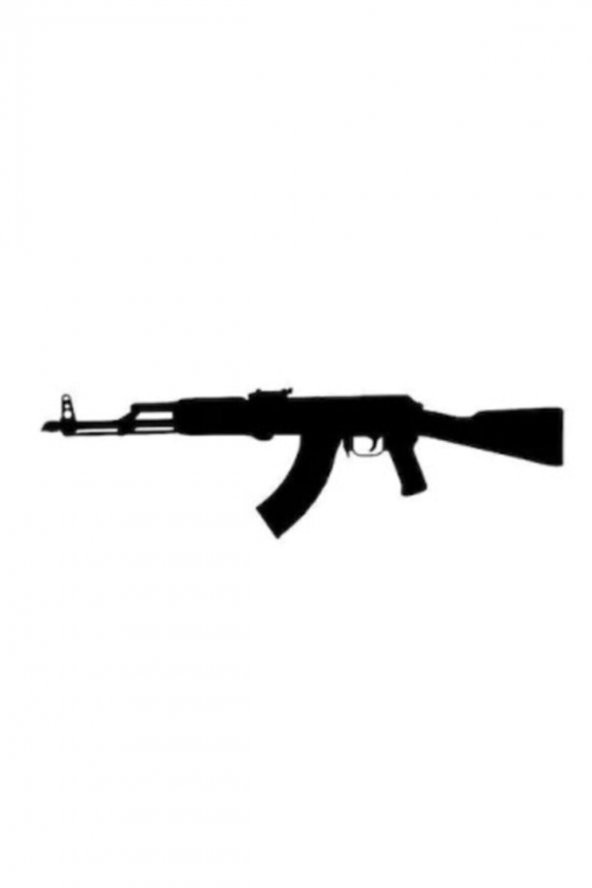 Otomatik Tüfek Tasarım Oto Sticker Siyah 26*8 Cm - 1