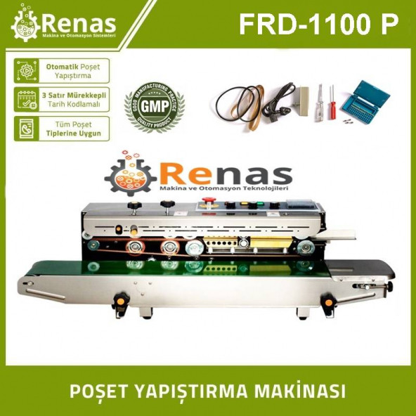 FRD-1100 P Tarih Kodlamalı Otomatik Poşet Yapıştırma Makinası