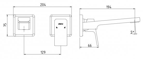 ECA Ankastre Tiera Lavabo Bataryası Sıva Üstü Çift Rozet 102167605-KK - Resim 2