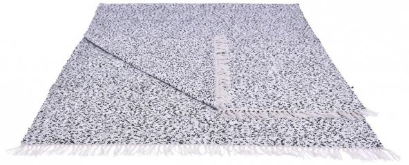 Kustulli Setenay El Dokuması Penye Kilim Siyah/Beyaz 100x200 cm K0665 (S1/R15)