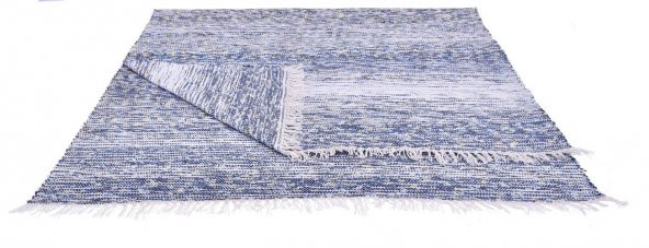 Kustulli Setenay El Dokuması Penye Kilim Mavi 100x200 cm K0677 (S1/R15)