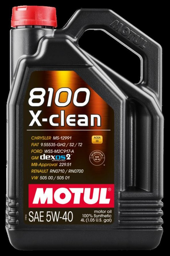 Motul 8100 X-Clean 5W-40 Motor Yağı 4 L