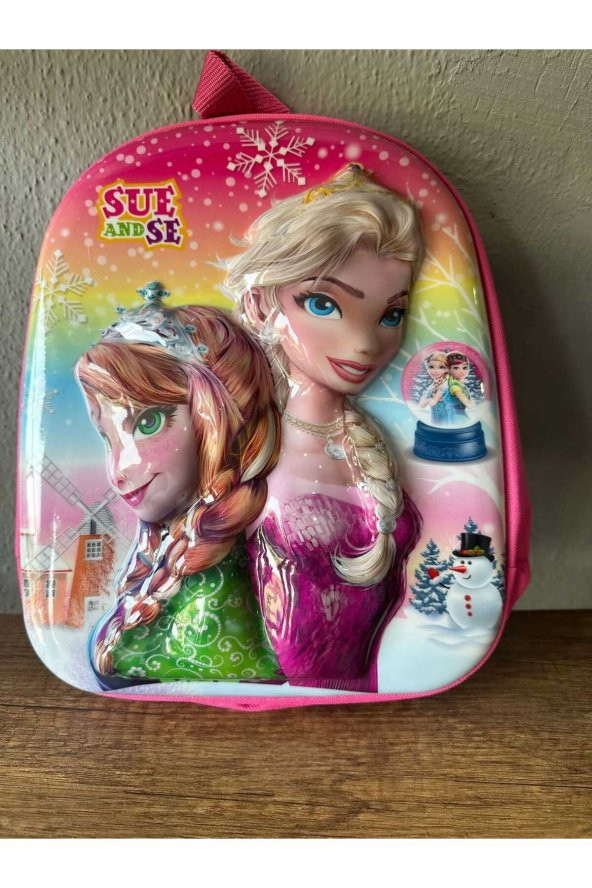 Elsa Ve Anna 5d Kabartmalı Anaokulu Kreş Ve Günlük Kullanım Çantası