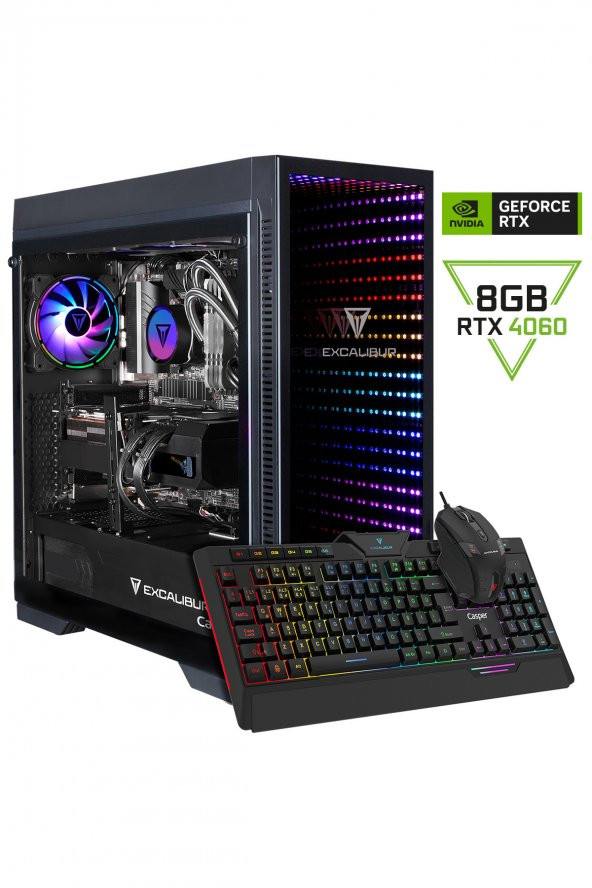 Excalibur E75H.114F-BFB0X-0SD Intel Core i5 11400F 16GB RAM 1 TB NVME SSD GEN4 8GB RTX 4060 Freedos
