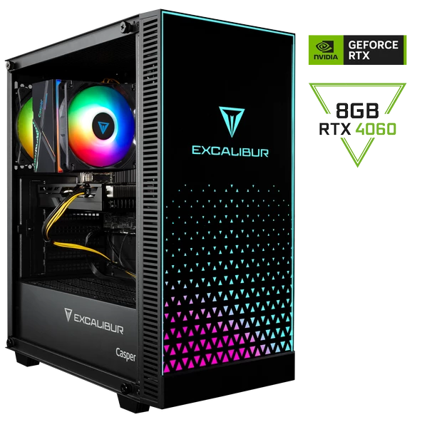 Casper Excalibur E65H.124F-BVB0X-0HD Intel Core i5 12400F 16GB RAM 500GB NVME SSD GEN4 8GB RTX 4060 Freedos Masaüstü Bilgisayar