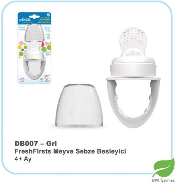 Dr. Browns Meyve sebze besleyici Gri 4+ Ay