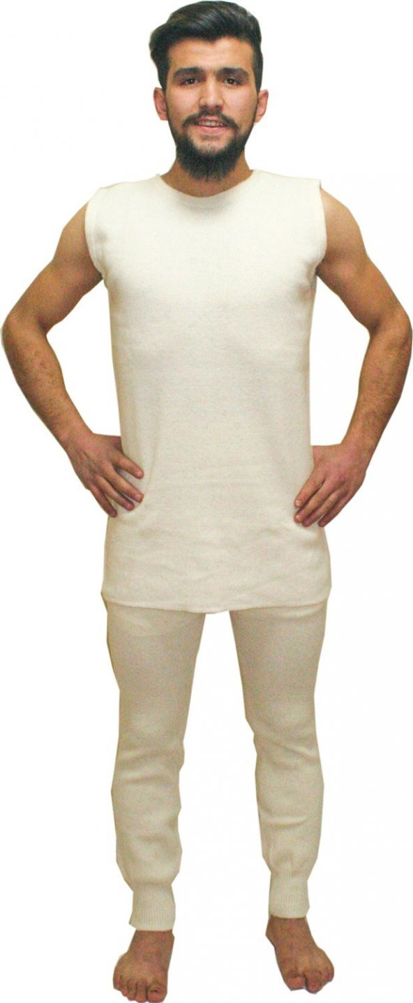 Bora Kaba Yün Kolsuz Don Takım Kalın Selanik Örgü Yün Içlik Aryün