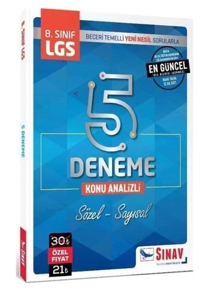 Sınav Yayınları LGS 5 Deneme Kitabı Konu Analizli