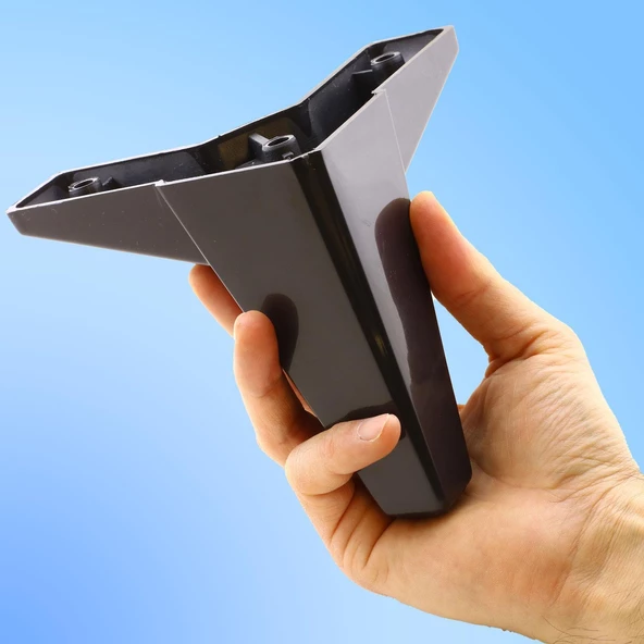 Sedir 6'lı Set Mobilya Tv Ünitesi Çekyat Koltuk Kanepe Destek Ayağı 12 Cm Siyah Baza Ayakları M8 - 6